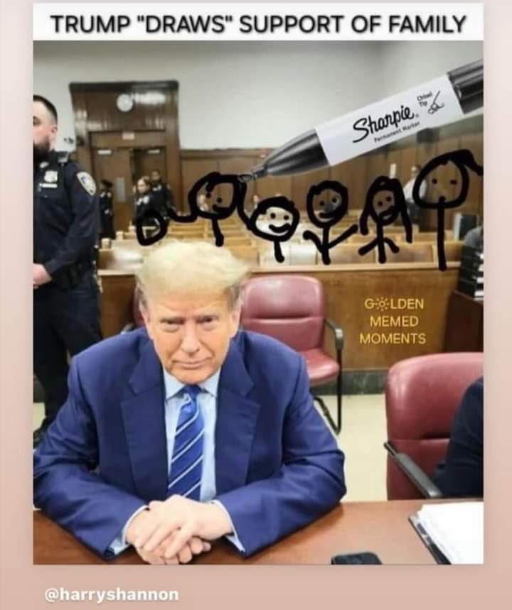 Trump’s in court today with family.