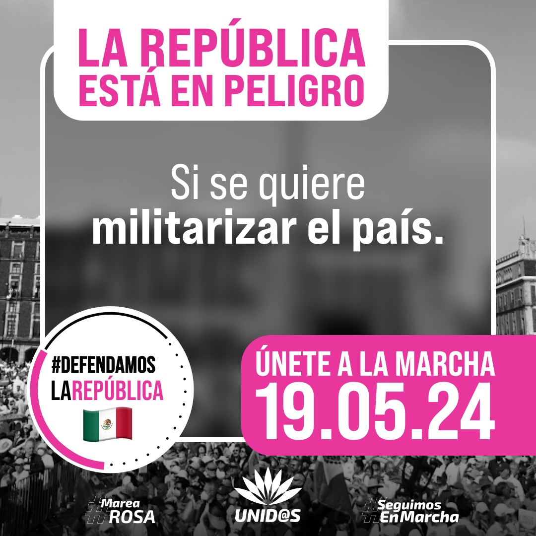 #MéxicoDespertó

🚨10am, Mayo-19, en el Zócalo y en plazas de todo 🇲🇽

GRAN CIERRE CIUDADANO #DefendamosLaRepública 🇲🇽

Con la presencia inspiradora de @XochitlGalvez y @STaboadaMx 

¡No faltes! Únete de Rosa y con tu bandera 🇲🇽 #XóchitlMarchaConmigo #MareaRosaMayo19 #XvaGanando