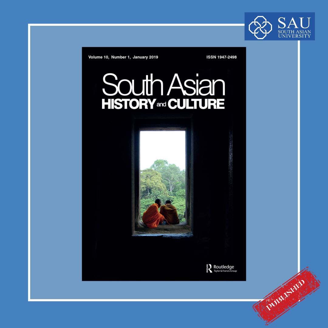 Dr. Ankur Datta and Dr. Diya Mehra from the Department of Sociology, have both published papers in the journal ‘South Asian History and Culture’ as part of a special issue on 'Urban transformations, youth aspirations, and education in India'. Link here: buff.ly/3QpPimv