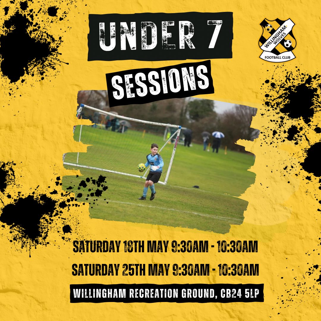 We are preparing for our new crop of Wolves for the 2024/2025 season, come along to our free taster sessions, medals for all participants

Age groups as per September school - Under 6’s - Year 1 &amp; Under 7’s Year 2🔜

Just turn up or get in contact for more info ⚽️