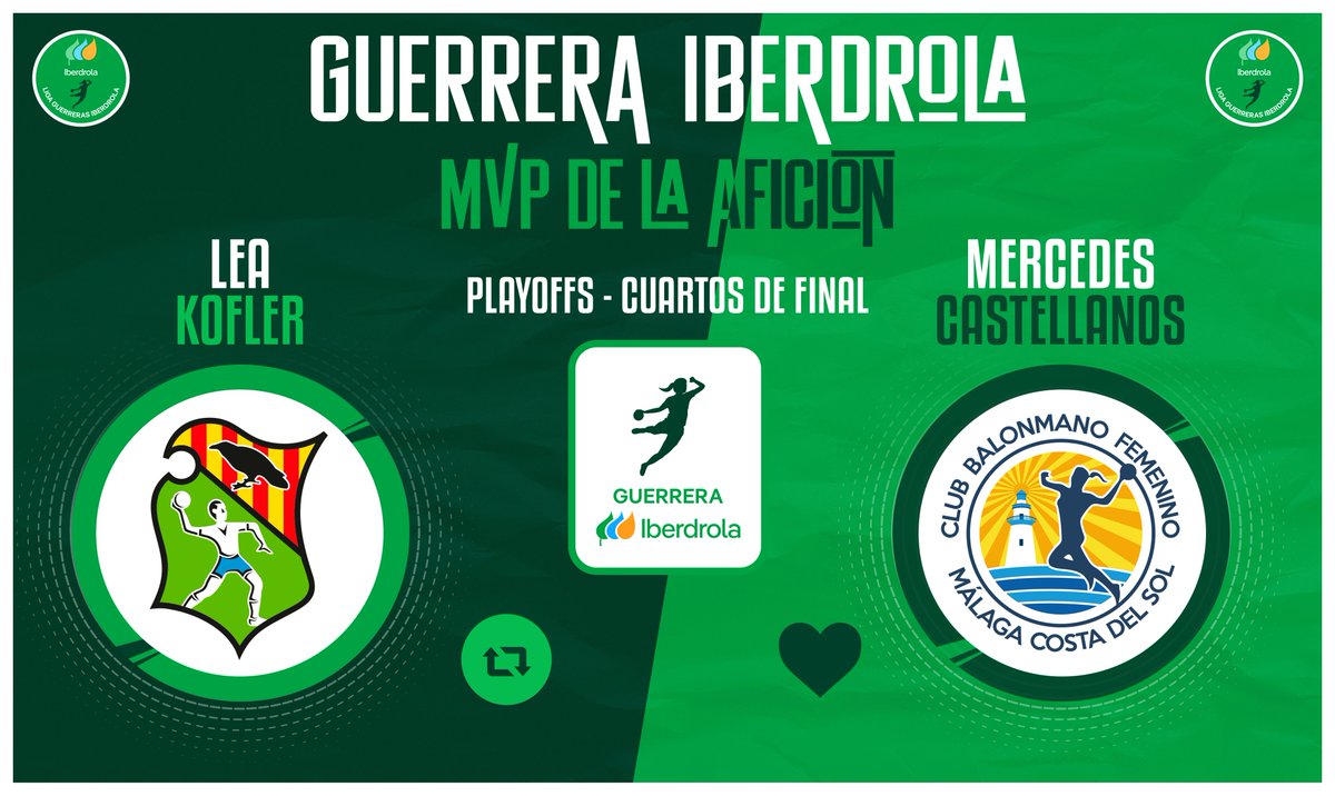 ⭐ #GuerreraIberdrola - Playoffs

🆚 <a href="/BMGranollers/">BM Granollers</a> : <a href="/BMMalagaCosta/">Costa del Sol Málaga</a>

♻️ RT: Lea Kofler
❤️ Me gusta: @merche_1616

#SheLovesHandball #LigaGuerrerasIberdrola