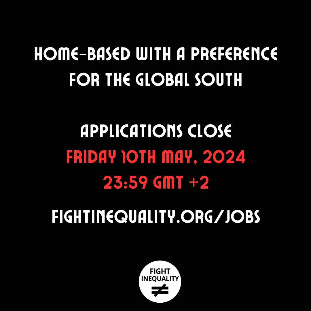 Want to #FightInequality ?

FIA is hiring NOW!

Apply by 10th May 2024 fightinequality.org/jobs