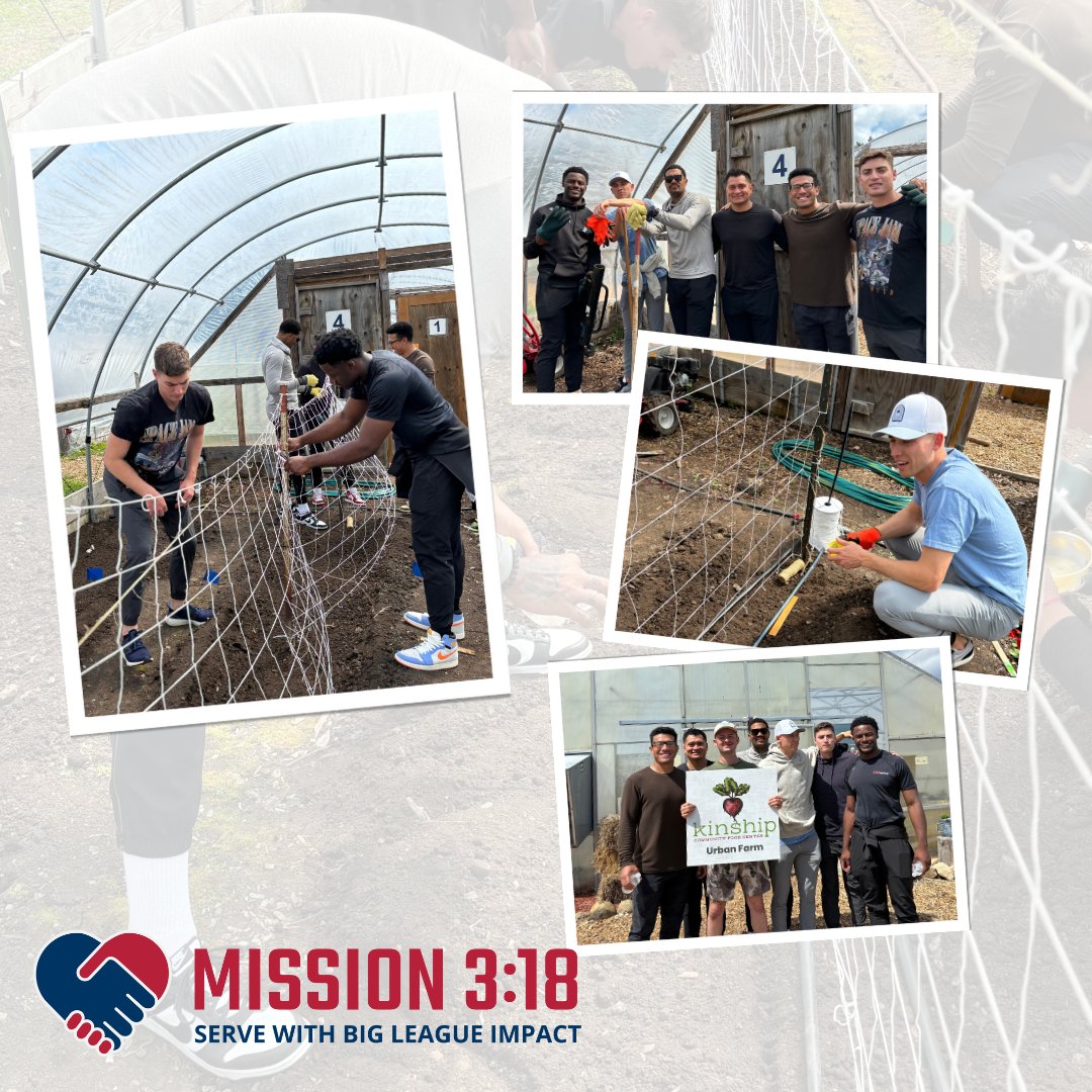 #mission318 update: A great group of #NYY players headed to Kinship Urban Garden while in Milwaukee over the weekend, helping the garden prep for growing season. The garden works to address hunger, isolation &amp; poverty for people in need. <a href="/jamjones7/">Jahmai Jones</a> <a href="/Taytram24/">Taylor Trammell</a> <a href="/DennisSantanaRD/">Dennis Santana</a>