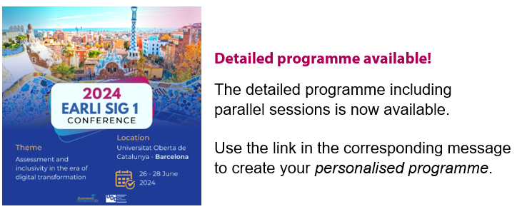 🗓️The detailed programme including parallel sessions is available now! You can consult the programme and create a personalised programme here: earli.org/sig-1-conferen… Stay tuned for updates on the social activities and second keynote session! 💡