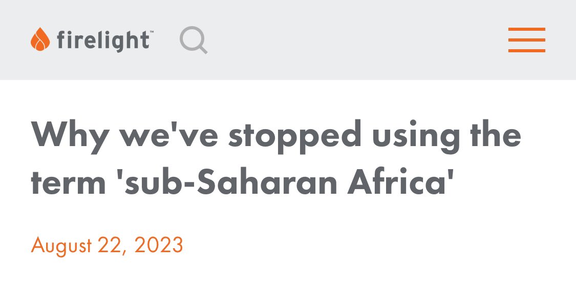 it’s a term I’m struggling to drop in my own talks due to habit, but sharing here for comment - is ‘sub Saharan Africa’ something we should move on from? #BHIVA24 firelightfoundation.org/blog/why-weve-…