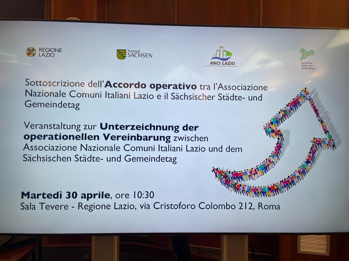 Con @roccapresidente @RegioneLazio ho assistito alla sottoscrizione dell'accordo tra @anci_lazio e pendant sassone SSG per rafforzare gemellaggi e progetti comuni: frutto della Partnership tra le due regioni ed esempio del forte rapporto bilaterale a tutti i livelli @SachsenDe