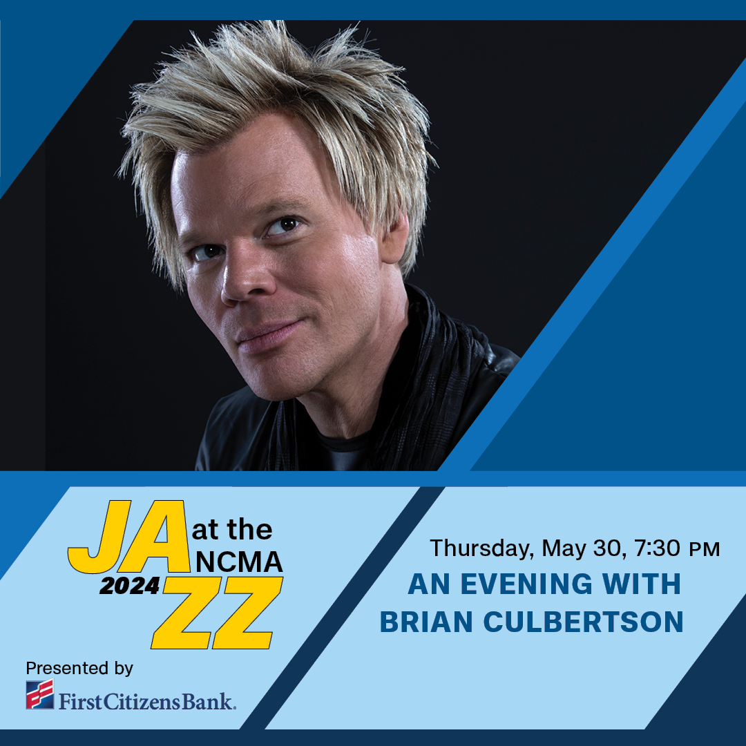 Reminder! Jazz at the NCMA presents An Evening with Brian Culbertson on Thursday, May 30, at 7:30 pm in the Joseph M. Bryan, Jr., Theater in the Museum Park. Don't miss it! Get tickets for this concert at bit.ly/3TyQq8d