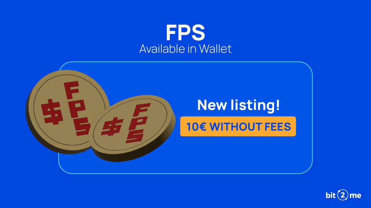 💥 Don't miss out on your €10 coupon for fees! FPS arrives at Bit2Me Wallet and PRO, and we're celebrating by giving you a coupon of up to €10 off fees for your purchases in Wallet. Don't sleep on it because you only have until May 2nd. blog.bit2me.com/en/we-list-fps…