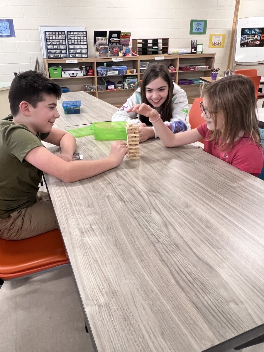 A game of mini Jenga on a cloudy Tuesday, during library lunch period! ⁦⁦<a href="/SCSD_GMS/">Great Hollow MS</a>⁩
