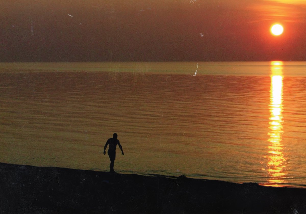 vintage film photo of a swimmer at dusk... #sunset #southampton @StormHour @ThePhotoHour #vintage #film #Ontario