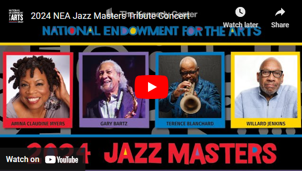Watch the @NEAarts Jazz Masters Tribute Concert on-demand now: arts.gov/honors/jazz Highlights included performances by NEA Jazz Masters Gary Bartz, Terrence Blanchard, and Amina Claudine Myers; the African Rhythms Alumni Quintet; and more #JazzAppreciationMonth