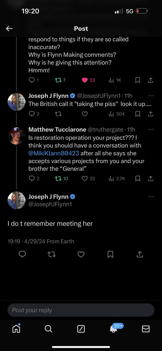 OVER THE TARGET 🎯? Joe Flynn stated in a reply to me that he doesn’t know who Miki is. I replied with txt messages showing he actually does. Joe disappears @MikeGil21446788 @PatriotLezleyL @luke_portell @SheShedTruther @PaTrumpGirl @BiggerTruth @EGil658801