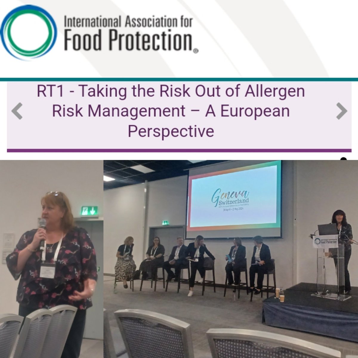 The final session of the first day at the EU Symposium #IAFP2024 @IAFPFood was a roundtable discussion organised and convened by Deb Smith regarding allergen risk management in food manufacturing, with the Welsh SME perspective shared with delegates by @HelenRTaylor2 @ZERO2FIVE_