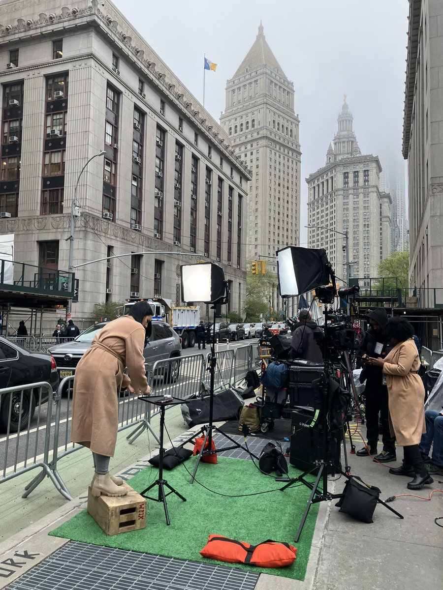 At the Trump trial in New York this morning where the judge found him in contempt of court for recent public pronouncements, fined the former president $9000