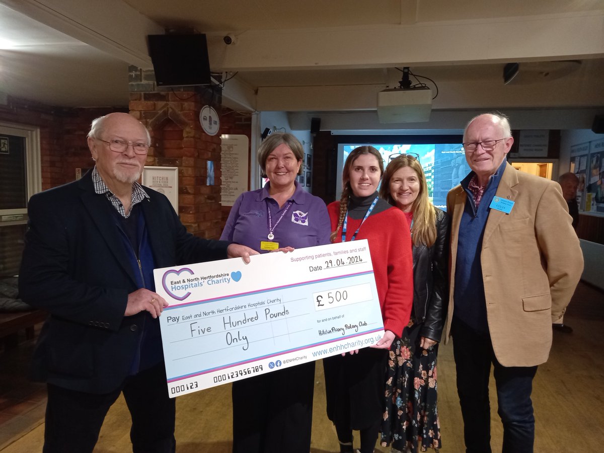 We were delighted to receive a kind donation from Hitchin Priory Rotary Club and talk to them about our Forget-Me-Not Dementia Service and Butterfly Service - two incredible teams of volunteers dedicated to supporting patients with dementia and those who are at the end of life 💙