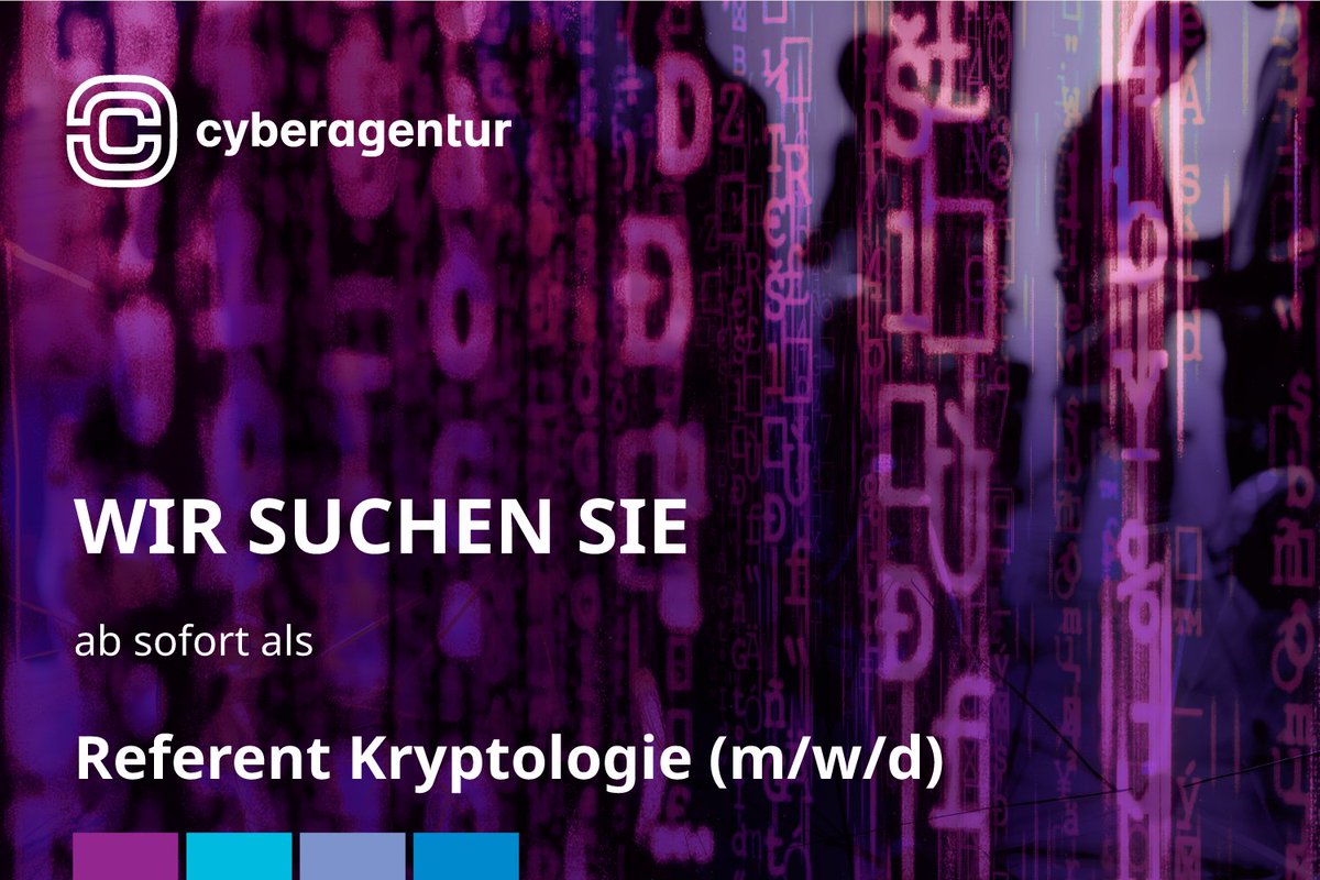 Qvrfr Üorefpuevsg vfg irefpuyüffryg. Entschlüsselt? Dann als Referent:in Kryptologie zur @CybAgBund. Arbeiten an der Souveränität von übermorgen. Mehr: t1p.de/tx5zh #Cybersicherheit #Karriere #Jobpost #Kryptographie #Quantencomputing #dersouveränitätvonübermorgen