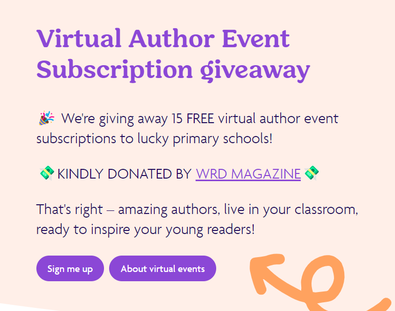 Would you like a virtual event subscription for your school? #RR_Events @WRDmag have kindly donated x15 school subscriptions. Enter your school here: wherereadingrocks.com/virtual-author…