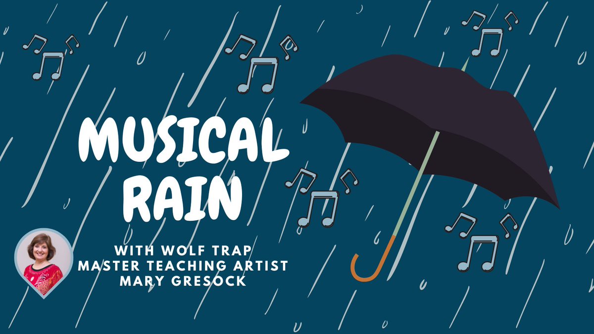 Rain, rain, don't go away! Wolf Trap Master Teaching Artist Mary Gresock has a fun activity featuring 'Musical Rain' that asks, what does rain sound like? Watch Mary demonstrate how to build your own rainstorm using songs, instruments, + body movement. → wolftrap.org/education/reso…