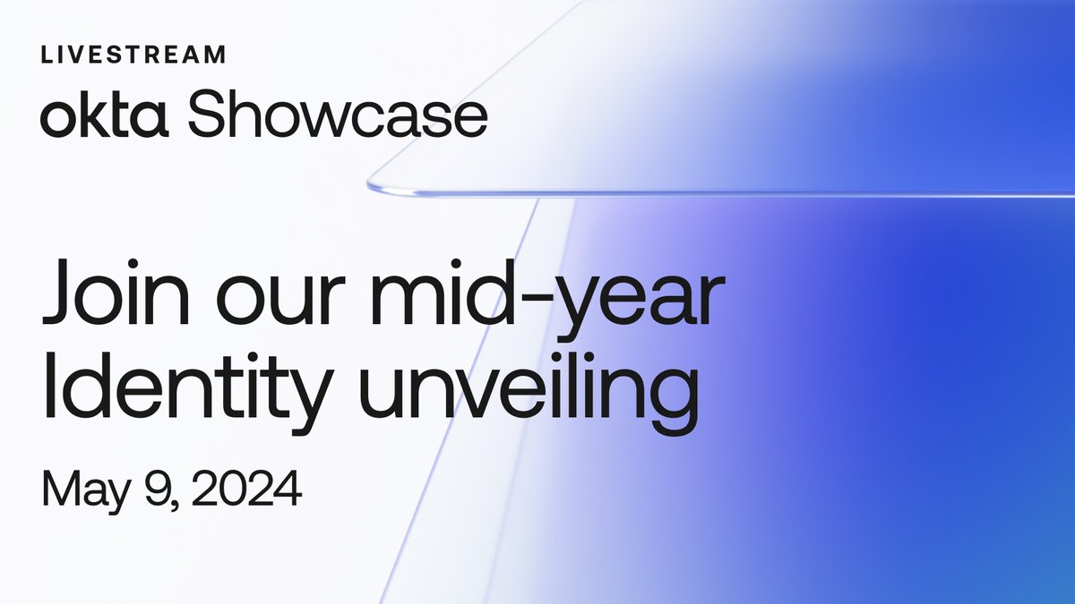 #OktaShowcase is almost here! 🔜✨ Join us next Thursday, May 9 for the livestream of our biggest mid-year event, filled with exciting product announcements, innovations, and more. 📍 Reserve your spot today: bit.ly/4cLldaI