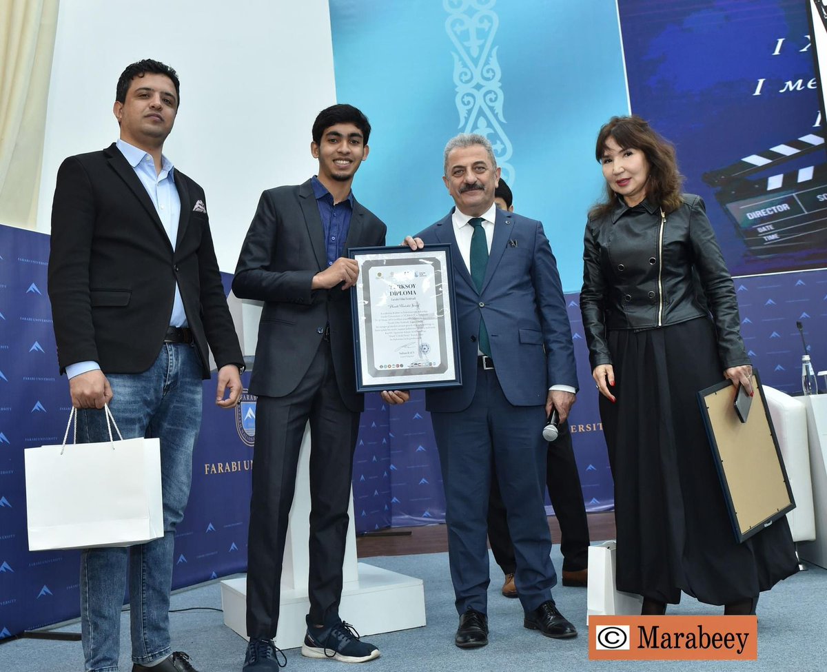 🇰🇿 TÜRKSOY Genel Sekreter Yardımcısı Sayit Yusuf TÜRKSOY'un himayesinde Almatı'da Türk Dünyası ülkelerinin sinema ve medya öğrencilerine yönelik düzenlenen 'Farabi Film Festivali' ödül törenine katıldı ve dereceye giren gençlere ödüllerini takdim etti.