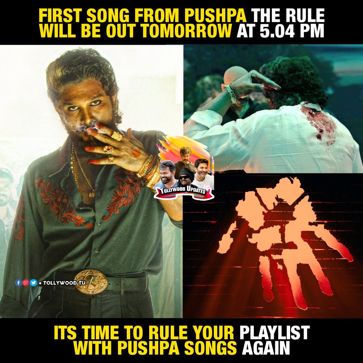 #PushpaPushpa song from #Pushpa2TheRule coming out tomorrow at 5.07 PM. #AlluArjun #Sukumar #DeviSriPrasad