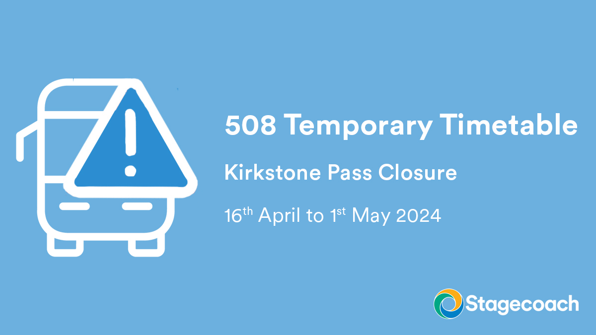 ⚠️ 508 Service Update⚠️ The reopening of Kirkstone Pass has been delayed for one day, and won't be open to our services until Thursday 2nd May. The 508 service will continue to operate a temporary timetable on Wednesday 1st May 👉 stge.co/3y6pyVM