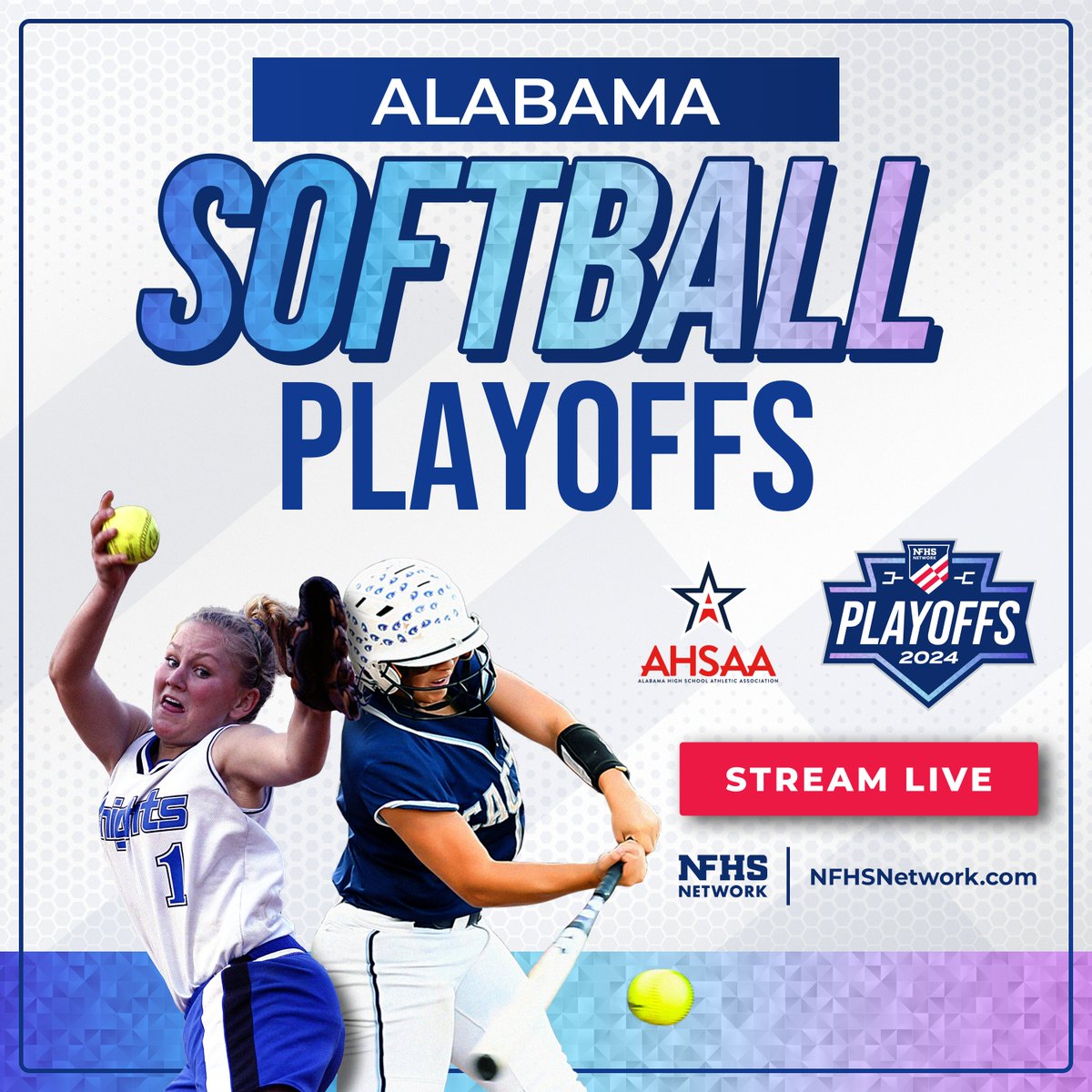 @AHSAAUpdates Catch more of the 2024 AHSAA Softball Playoffs on the #NFHSNetwork today! 🥎 Watch live through the OFFICIAL streaming link here: bit.ly/3MocSxS 📲