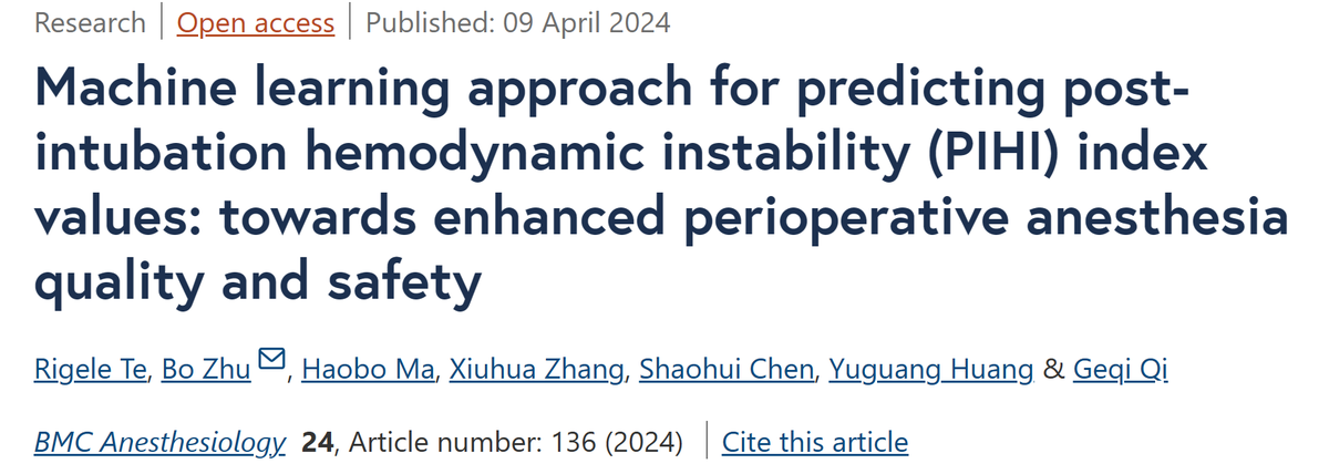 In the era of large data, the Machine Learning approach can help define and identify post-intubation hypotension. 

bmcanesthesiol.biomedcentral.com/articles/10.11…