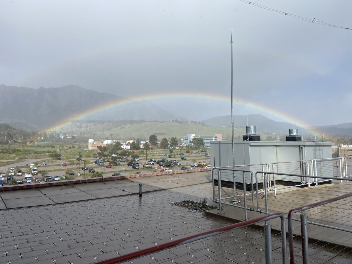 Small rain shower over the foothills and our campus in South Boulder made for an extremely epic morning rainbow! The only gold we found was this view and shot, which is still pretty great. #cowx #colorado