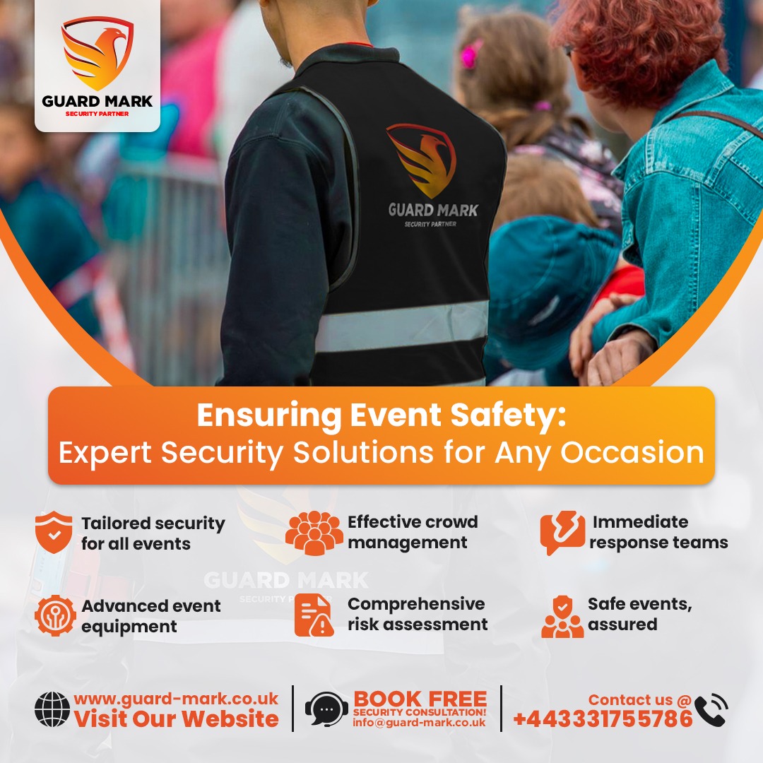 Make every event safe and memorable. Expert solutions for seamless security and peace of mind.

website: guard-mark.co.uk/services/event…
Call us on  03301755786 for more information

#eventsecurity #eventsecuritycompanies #eventsecurityservices #weddingsecurity