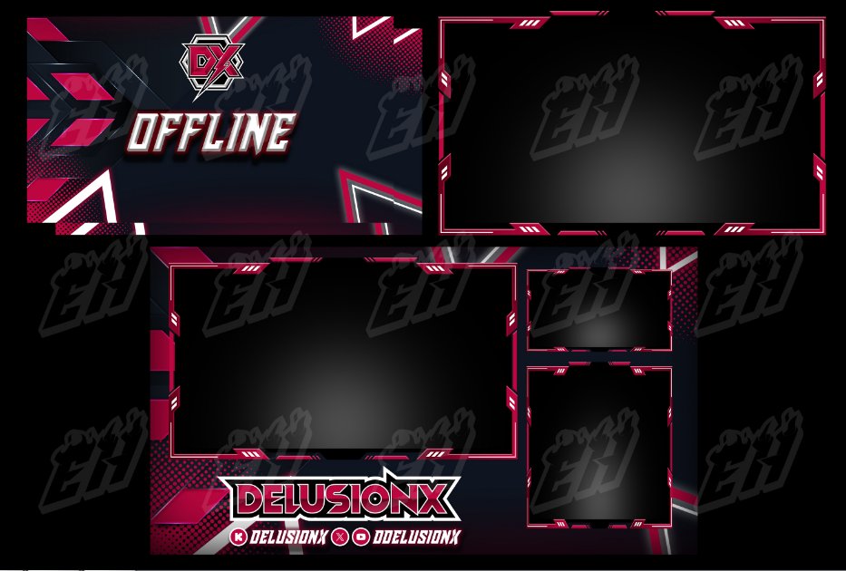 New stream revamp did for @/DDelusionx Like, share and support would be appreciated ❤️🤟 #Logo #banner #screens #overlays #Graphic #GFX #designer #twitch #kick #streamer