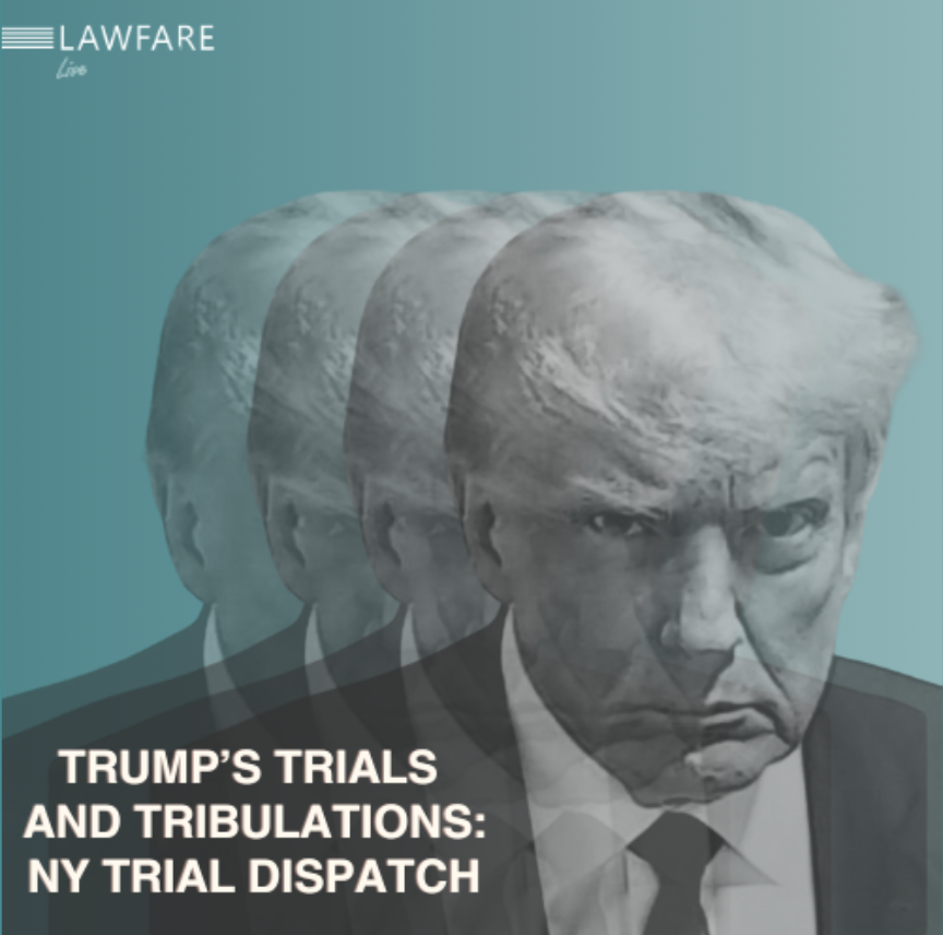 Curious about Merchan's order and everything else going down in court today? Join me as I chat with @AnnaBower & Benjamin Wittes, fresh from court, for Trump's Trials & Tribulations NY Trial Dispatch, Week Two LIVE at 5:30 ET youtube.com/watch?v=vh9x3K…