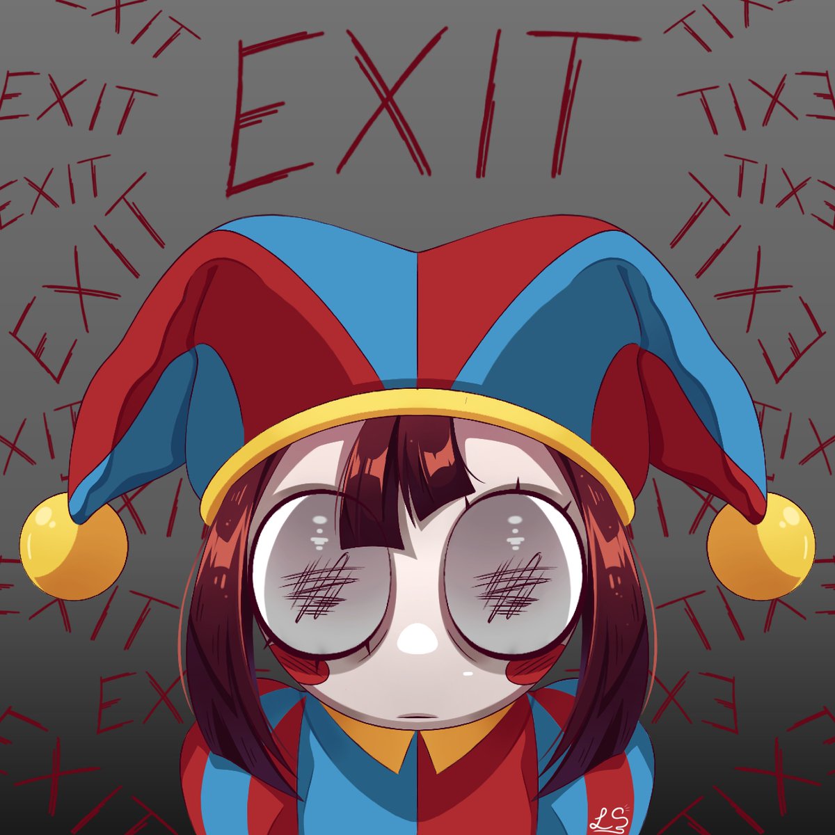 LeisaigeArts's tweet image. Went back to redraw Pomni again. #TADC #Pomni