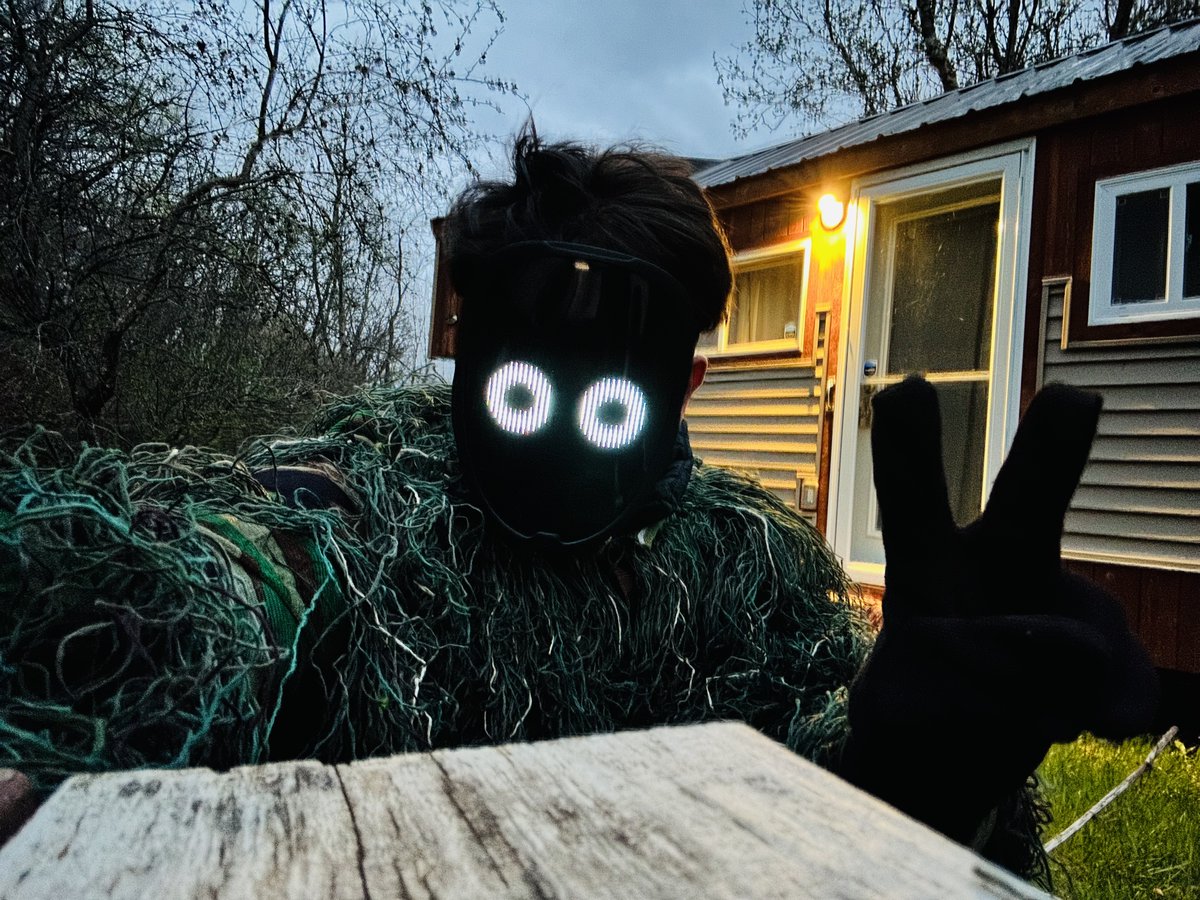 Shooting a music video for the coming single release (May 14). It's about facing our anxieties and inner shadows, and there's a lot of mud, thistles, water and weird costumes involved. A big thanks to the team filming lights in the woods until 3am last night!