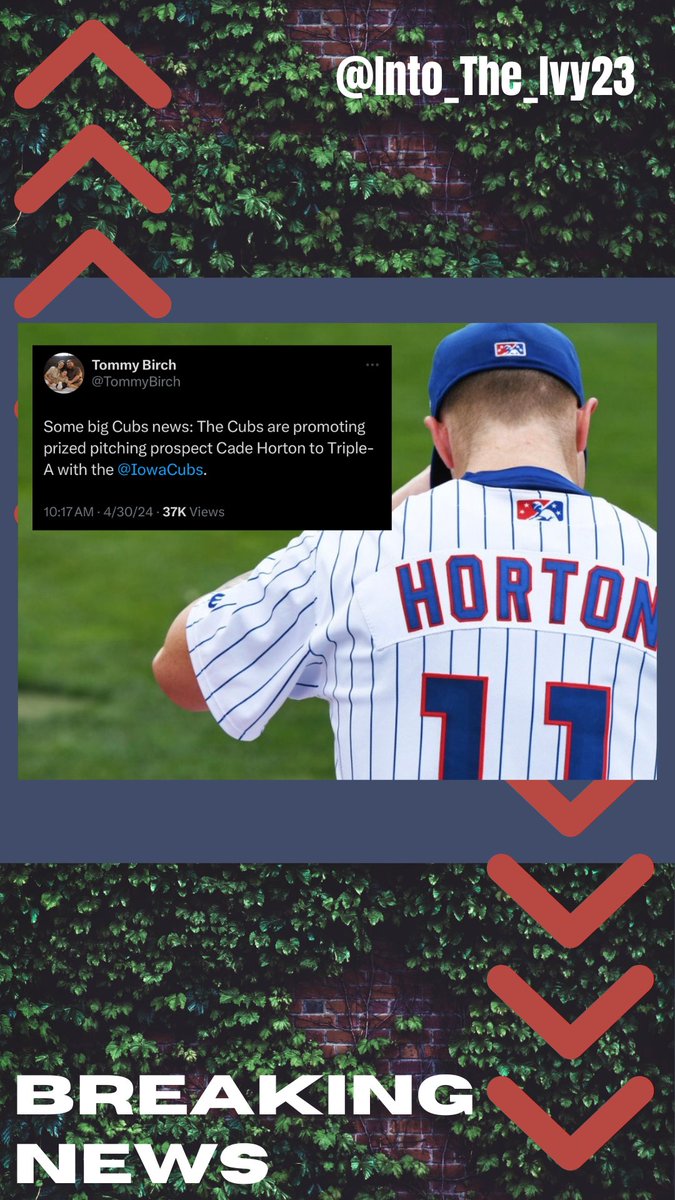 BREAKING:

Cade Horton is being promoted to Triple AAA 👀