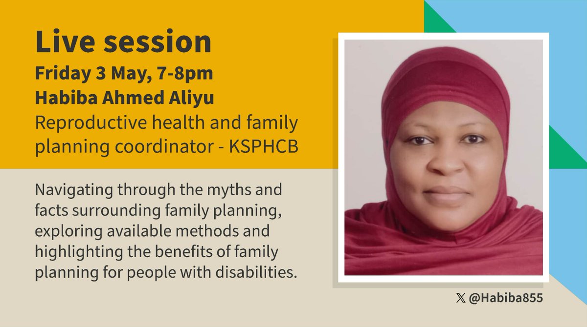 Save the date!!!
Hi, on our FP Friday, May 3, 2024, we'll be here live on X space between 7-8 pm Nigerian time, where our own Reproductive Health and FP Coordinator, KSPHCB @habiba855, would be responding to your questions
#thedecisionismine
#shawaratazabin @Devcoms @kadspac