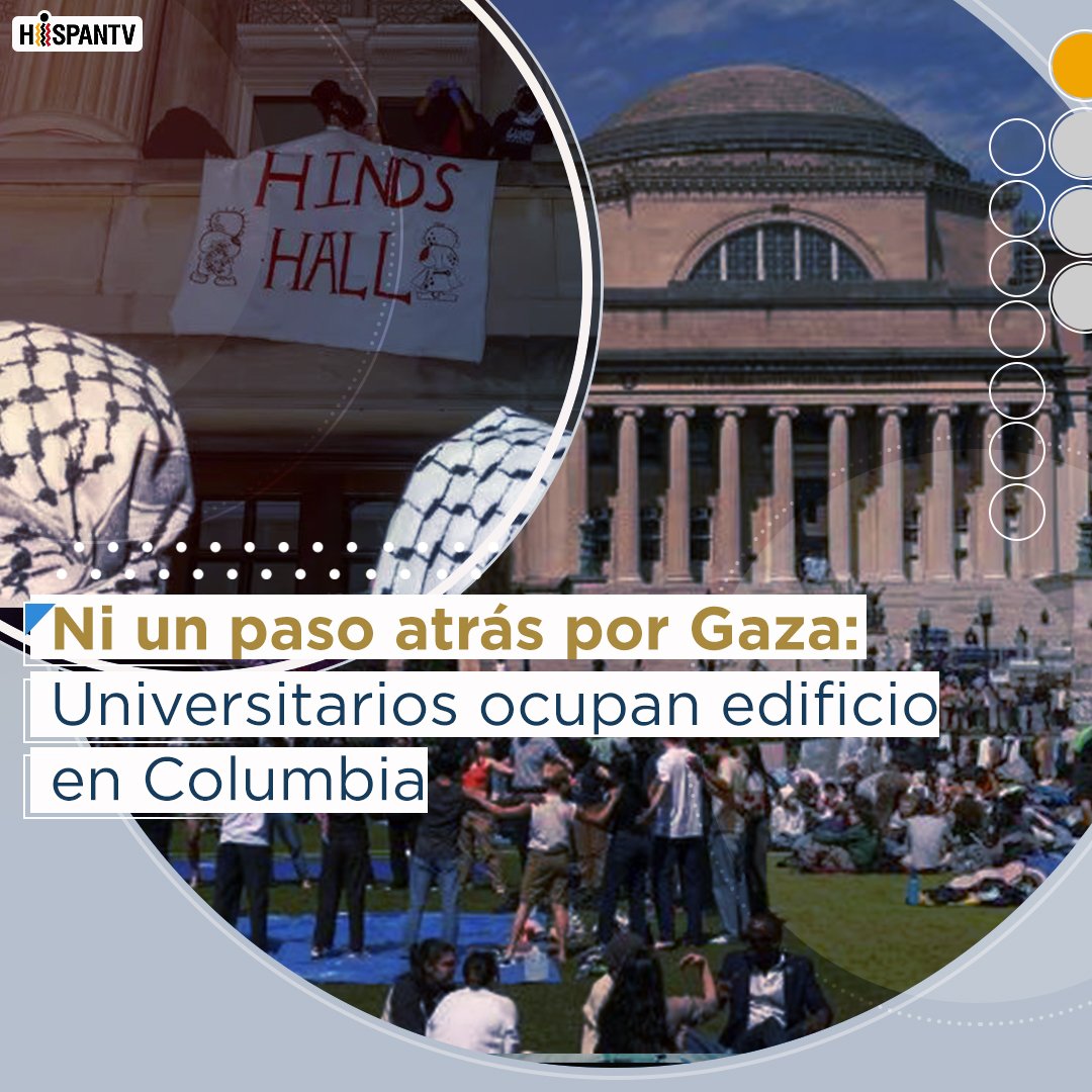 🚨⛺️ Estudiantes de la Universidad de Columbia no se repliegan en su apoyo a Palestina y ocuparon un edificio simbólico en el campus, pese a amenazas de suspenderlos.

🔗 Lea más detalles tinyurl.com/4sebdwcv

#UniversityChallenge