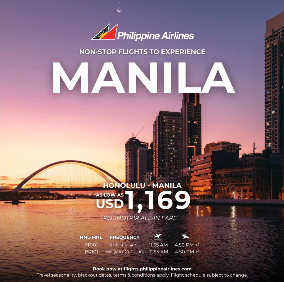 Experience Manila non-stop from Honolulu, come by JTB USA Honolulu at @AlaMoanaCenter today and save on the Philippines! 🇵🇭 🤙

👉 jtbusa.com/Honolulu

#travel #vacation #philippineairlines #flypal #visitphilippines #itsmorefuninthephilippines #LoveThePhilippines #Philippines