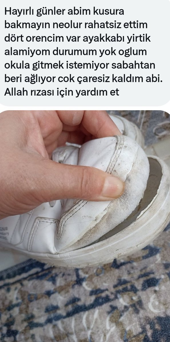 Yer Kücükcekmece. Oğluna 1 ayakkabı alamayan aileler var.