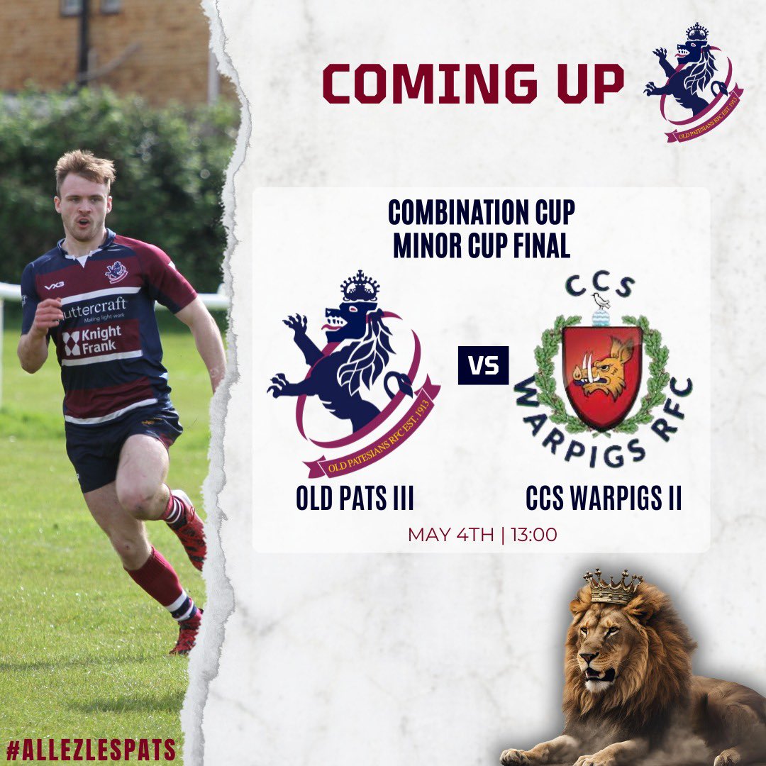 Old Patesians RFC (@oldpatesiansrfc) on Twitter photo COMBI CUP FINAL๐๐๐ค
This weekend sees the 3XV go up against @ccs_warpigs for the Minor Combi Cup!
Itโs going to be an amazing day, weโll see you there! ๐
๐ Prince of Wales Stadium
๐๏ธ 4 May
โฐ 1pm Kick Off
๐๏ธ Free
๐
ฟ๏ธ Limited spaces - no option to leave cars overnight COMBI CUP FINAL๐๐๐ค
This weekend sees the 3XV go up against @ccs_warpigs for the Minor Combi Cup!
Itโs going to be an amazing day, weโll see you there! ๐
๐ Prince of Wales Stadium
๐๏ธ 4 May
โฐ 1pm Kick Off
๐๏ธ Free
๐
ฟ๏ธ Limited spaces - no option to leave cars overnight