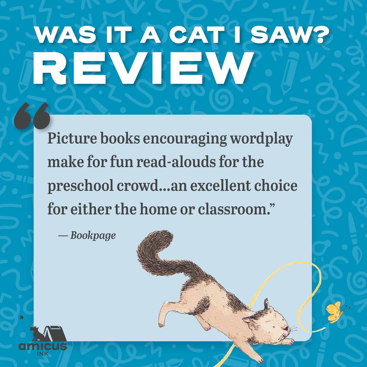Go on a wordplay filled adventure with Was It a Cat I Saw? from Amicus Ink. @bookpage @laurabontje @emmasquillari #picturebooks #newbooks #wordplay #palindrome #readaloud #adventure #cats #bookreview #Amicus amicuspublishing.us/products/was-i…