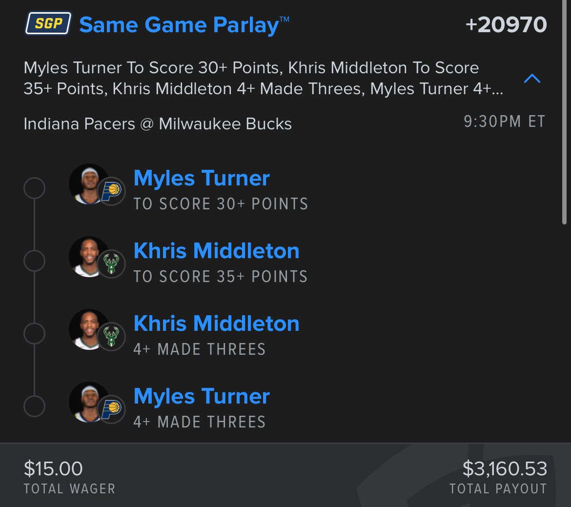 Another Fanduel SGP🎯

Does this cash?🤔

$15 ➡️➡️ $3,000

If this slip cashes I’ll giveaway $500👇
- Like this tweet 
- Follow me & reply with cashapp!

#gamblingtwitter | #fanduel
