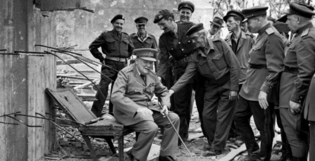 On this day in 1945, Hitler shot himself in his bunker. A little under 3 months later, on the 16th July 1945, Winston Churchill smokes a cigar whilst sitting on the chair that was believed to have been Hitler’s; during his visit to the remains of the former Reich Chancellery.…