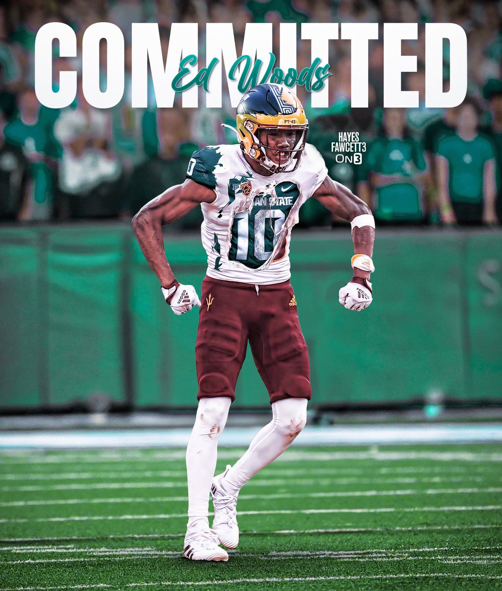 BREAKING: Former Arizona State DB Ed Woods has Committed to Michigan State, he tells @on3sports The 5’11 180 DB was a 2 year starter for the Sun Devils, totaling 66 Tackles & 3 FF Chose the Spartans over Alabama 1 year of eligibility remaining on3.com/db/edward-wood…