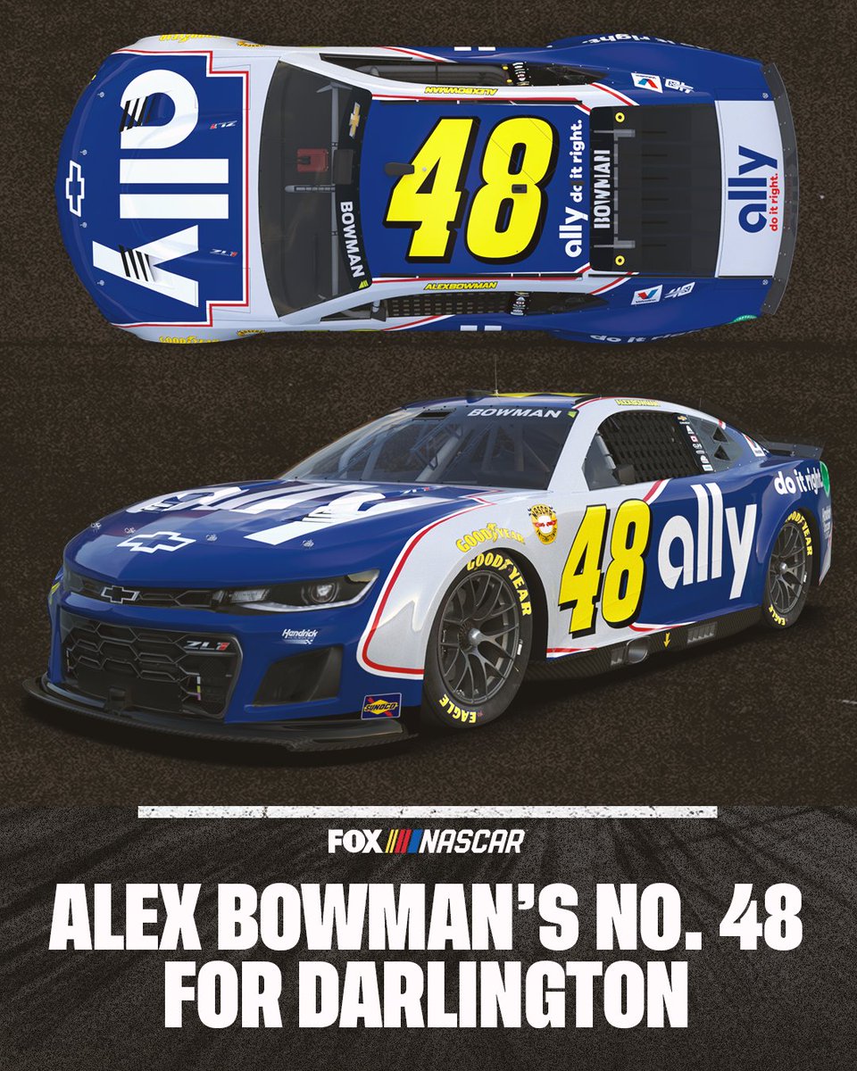 Alex Bowman's throwback scheme for Darlington. #NASCAR