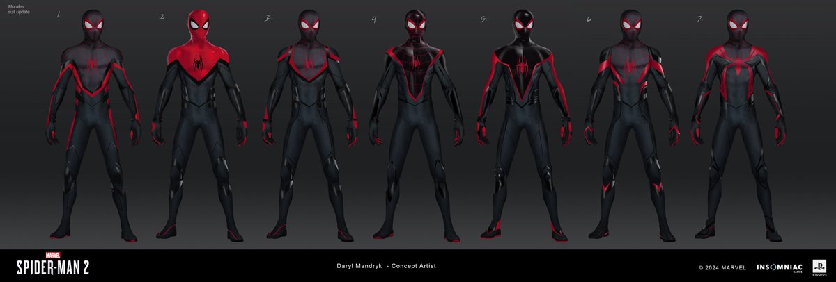 #SpiderMan #SpiderMan2PS5 #conceptart #gameartearly #videogames 
early ideas for updating Miles' suit