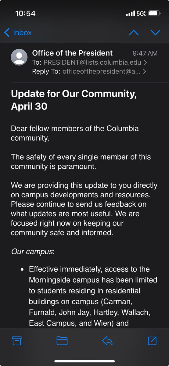 The moment at which ⁦@Columbia⁩ defined its own faculty as posing a threat to the safety of members of our community. An insult which dishonors only those making it!