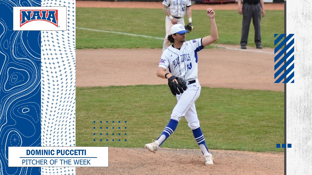 ⚾️
Dominic Puccetti is given the honor of claiming the final #NAIABaseball Pitcher of the Week honor for the season!

Read More --> bit.ly/3JEdPk3

#collegebaseball #NAIAPOTW