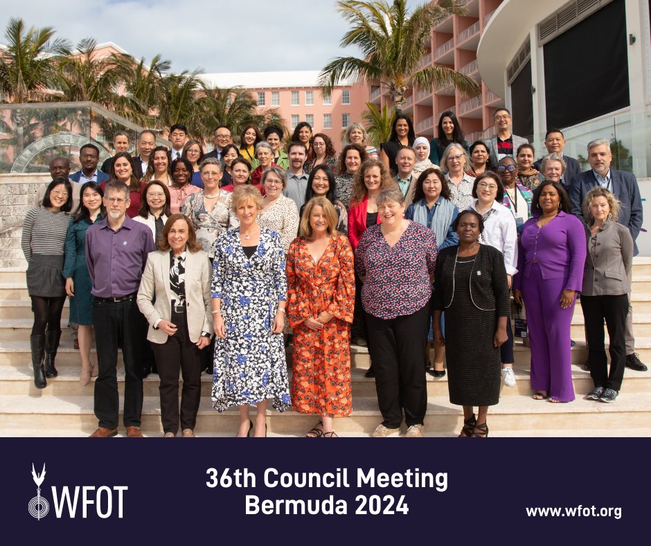 A successful 2024 WFOT Council Meeting was held earlier this year in Bermuda with delegates attending from across the world. Outcomes included a revised governance structure, as well as a new strategic plan and operational plan. wfot.org/about/governan….