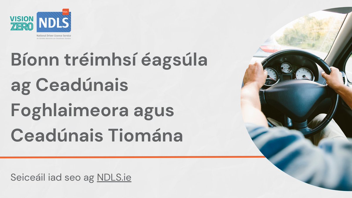 Bíonn tréimhsí éagsúla ag Ceadúnais Foghlaimeora agus Ceadúnais Tiomána 🚗 Seiceáil iad seo ag 🔗 ndls.ie/about/licence-…